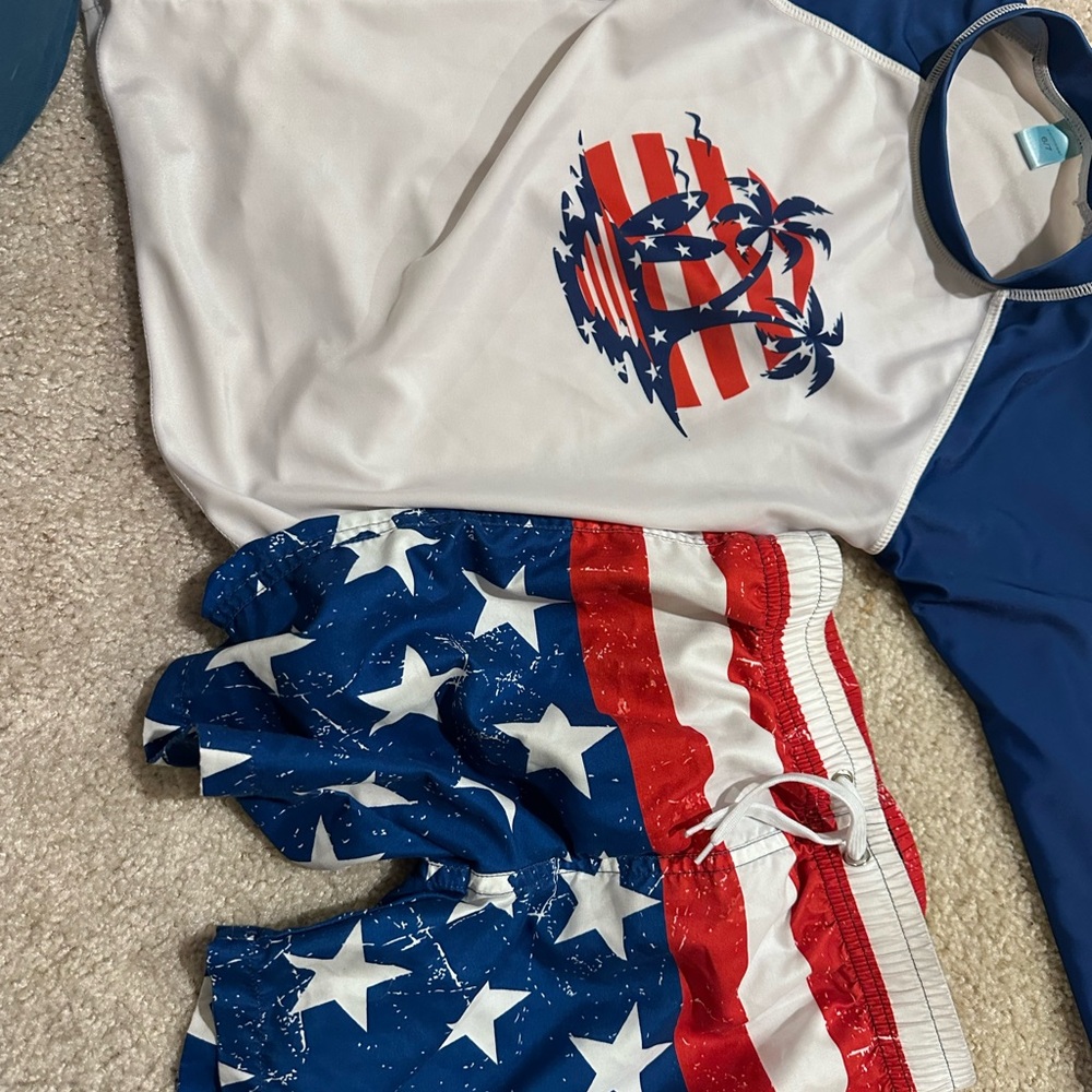 Patriotic Swim Set with Stars and Stripes